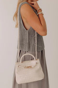 Blakely Faux Leather Crossbody in Cream