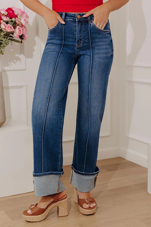 RISEN Hilary High Waist Straight Leg Jean