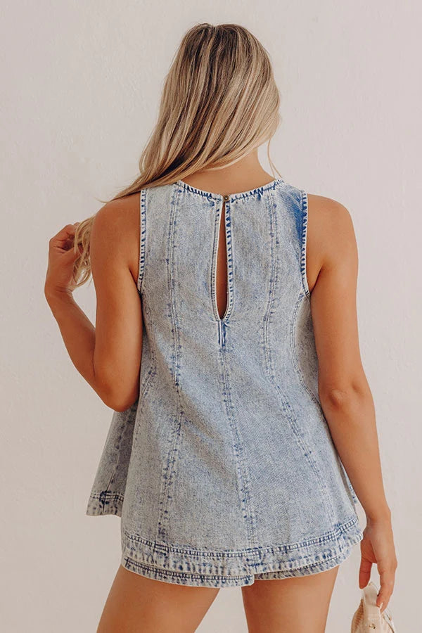 Denim Daydream A-Line Top in Light Wash