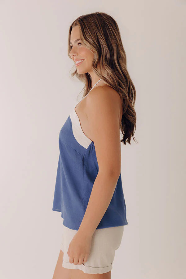 Chic Moments Linen-Blend Halter Top