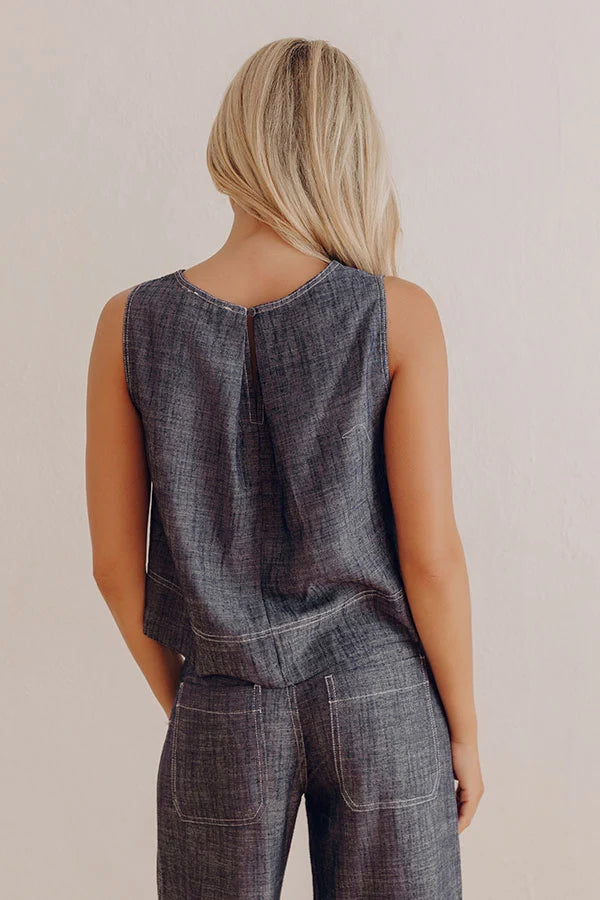 Lakeside Living Linen-Blend Top