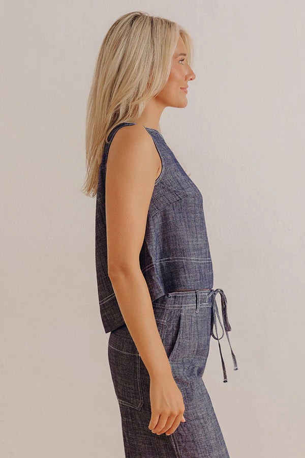 Lakeside Living Linen-Blend Top