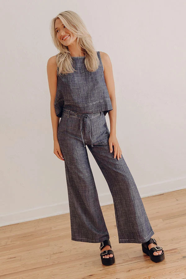Lakeside Living Linen-Blend Midrise Wide Leg Pants