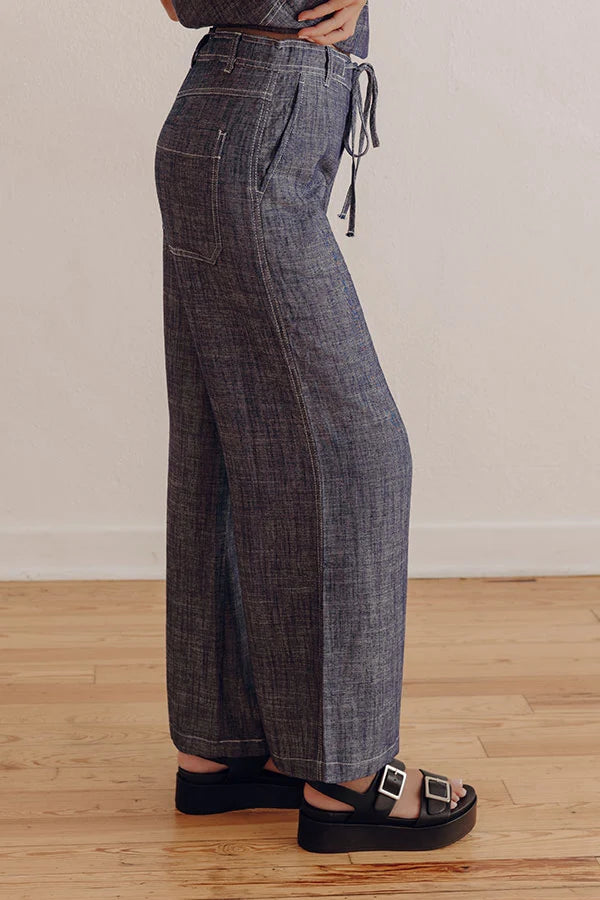 Lakeside Living Linen-Blend Midrise Wide Leg Pants