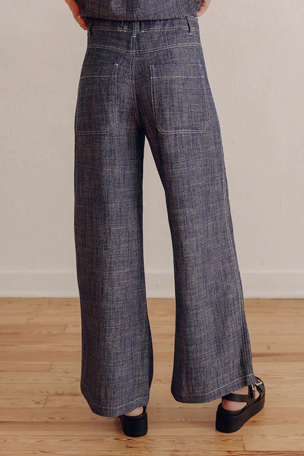 Lakeside Living Linen-Blend Midrise Wide Leg Pants