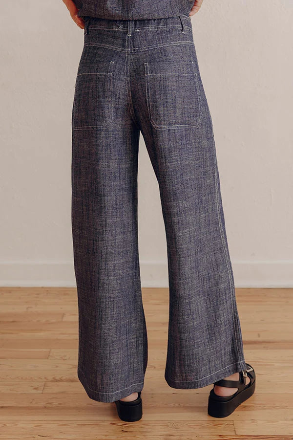 Lakeside Living Linen-Blend Midrise Wide Leg Pants