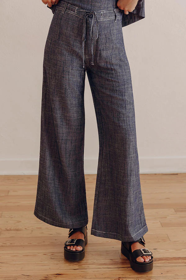 Lakeside Living Linen-Blend Midrise Wide Leg Pants