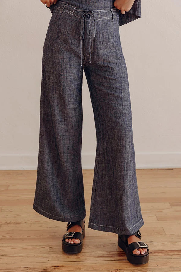 Lakeside Living Linen-Blend Midrise Wide Leg Pants