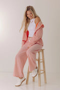 Seaside Charm Midrise Stripe Pants in Tangerine