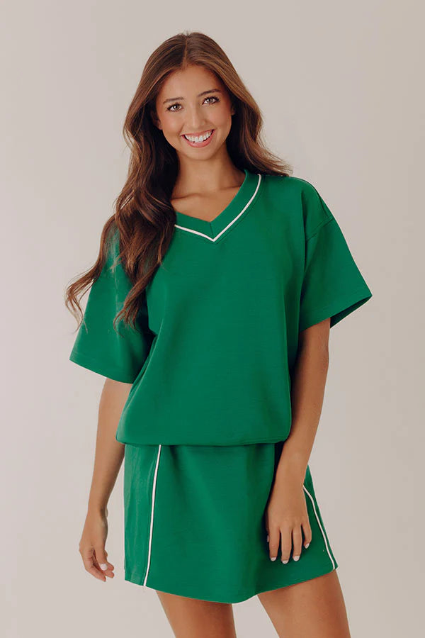 Simply Charming Scuba Tee in Green