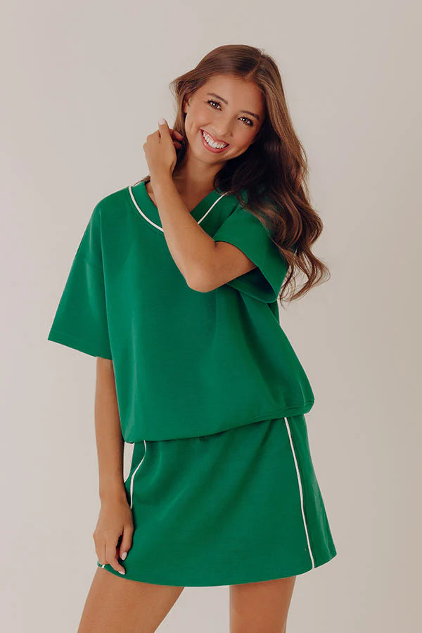 Simply Charming Scuba Tee in Green