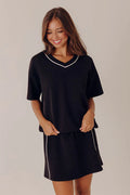 Simply Charming Scuba Tee in Black