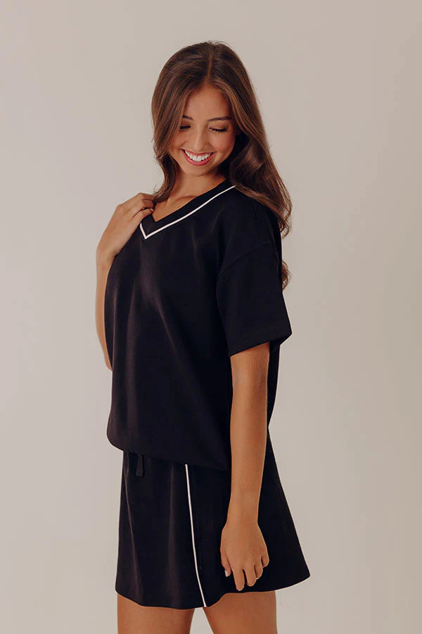 Simply Charming Scuba Tee in Black